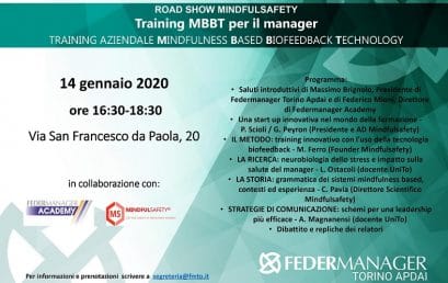 Road Show MINDFULSAFETY: Training MBBT per il Manager