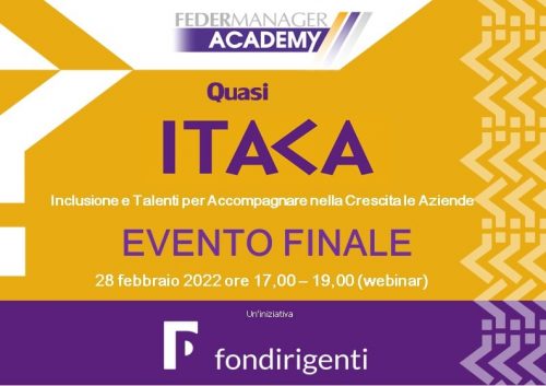 “QUASI ITACA: Inclusione e Talenti per Accompagnare nella Crescita le Aziende” – Evento finale online il 28 febbraio