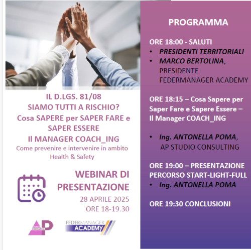 Partecipa al webinar di presentazione del nuovo percorso: 