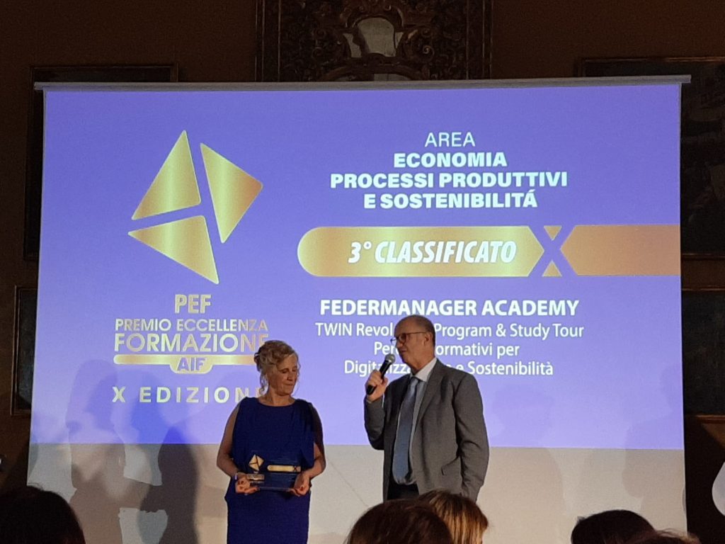 Federmanager Academy premiata al Premio Eccellenza Formazione AIF: terzo posto per il progetto “Twin Tevolution Program”