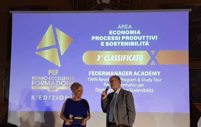 Federmanager Academy premiata al Premio Eccellenza Formazione AIF: terzo posto per il progetto “Twin Tevolution Program”