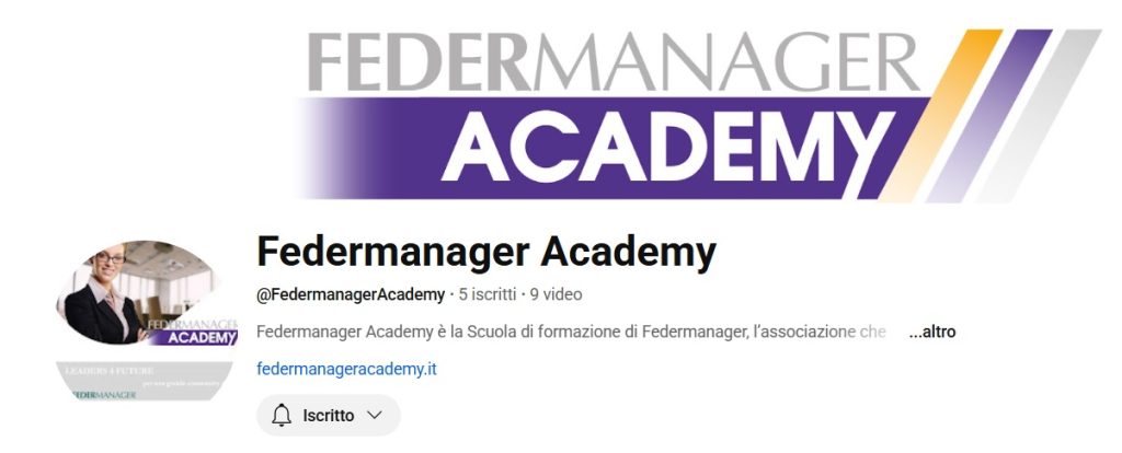 Nasce il canale YouTube di Federmanager Academy: un nuovo spazio per idee, visioni e dialoghi sul futuro del management