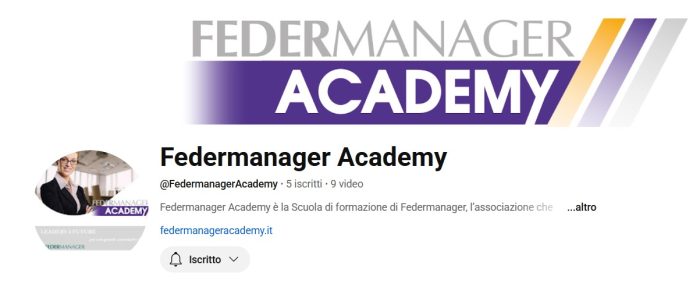 Nasce il canale YouTube di Federmanager Academy: un nuovo spazio per idee, visioni e dialoghi sul futuro del management Nasce il canale YouTube di Federmanager Academy: un nuovo spazio per idee, visioni e dialoghi sul futuro del management