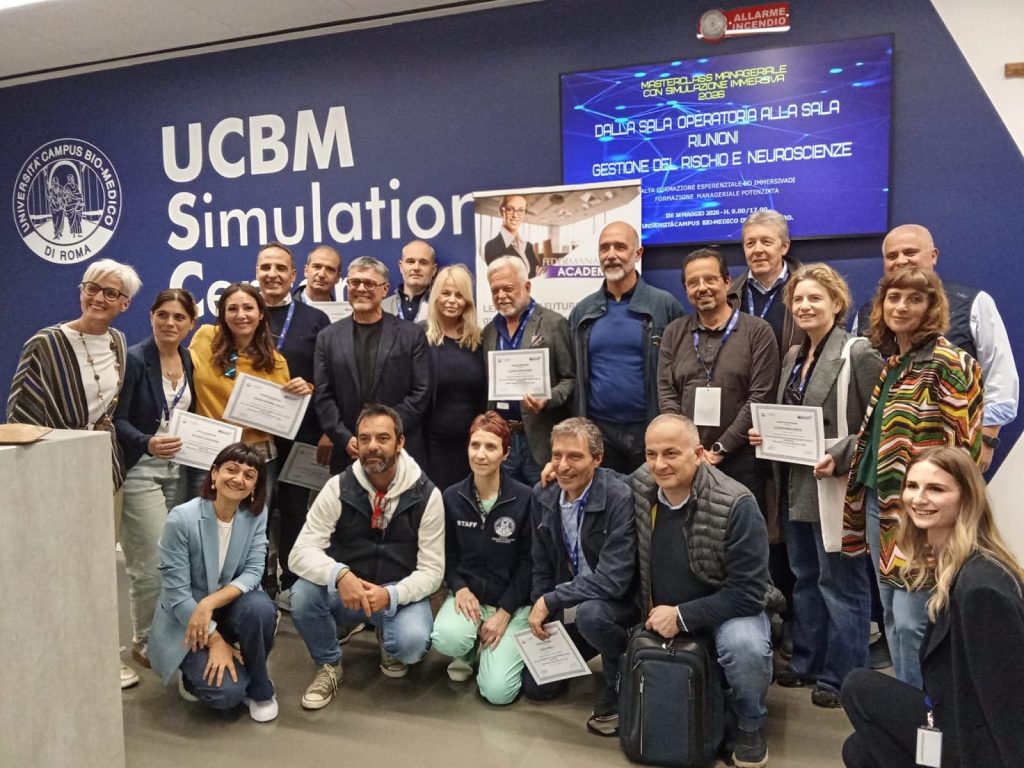 Masterclass di Formazione Manageriale Potenziata con Simulazione Immersiva “DALLA SALA OPERATORIA ALLA SALA RIUNIONI – GESTIONE DEL RISCHIO E NEUROSCIENZE” - Edizione Maggio 2026 Federmanager Academy e UCBM Academy - Università Campus Bio-medico di Roma